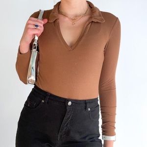 Gianni Bini Brown Bodysuit